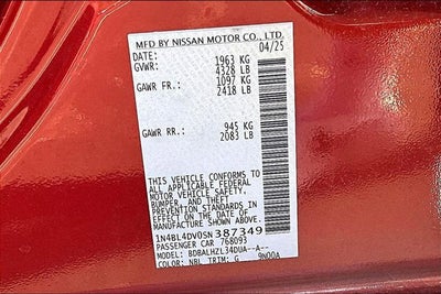 2025 Nissan Altima 2.5 SV