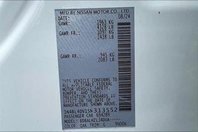 2025 Nissan Altima 2.5 SV