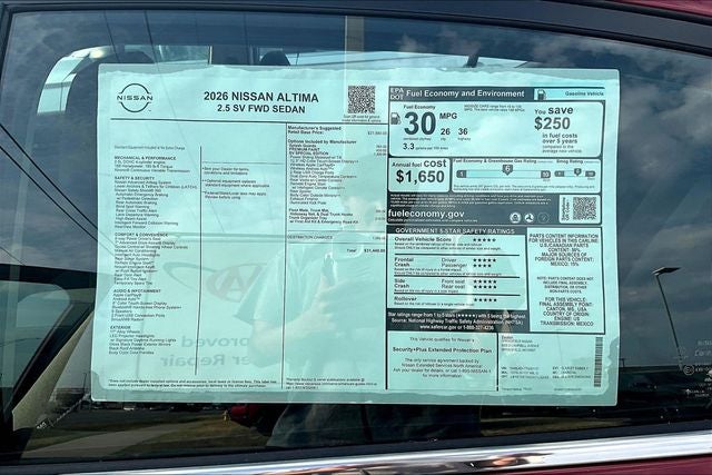 2026 Nissan Altima 2.5 SV