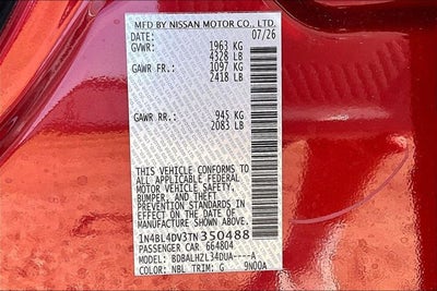 2026 Nissan Altima 2.5 SV