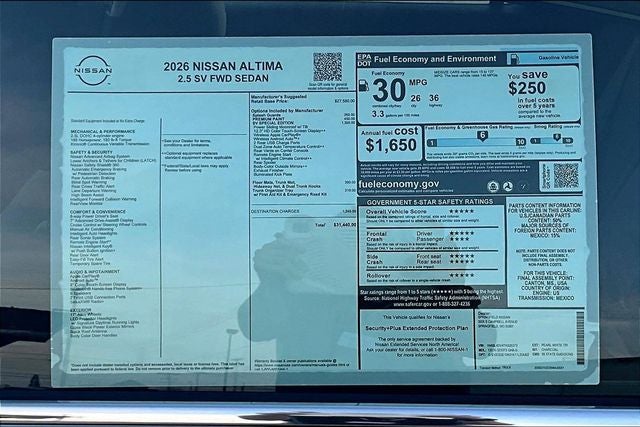 2026 Nissan Altima 2.5 SV
