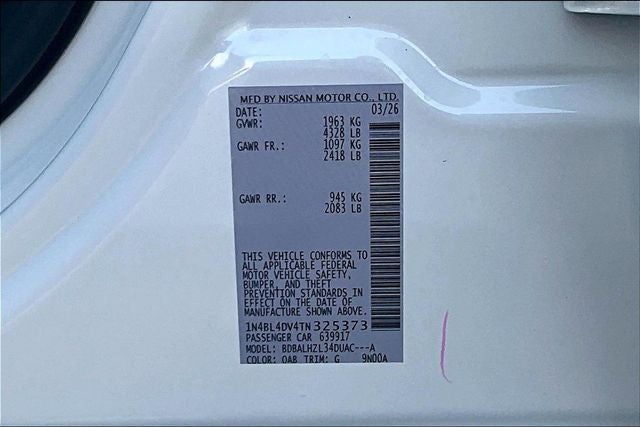 2026 Nissan Altima 2.5 SV