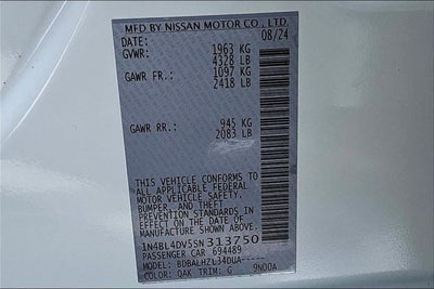 2025 Nissan Altima 2.5 SV