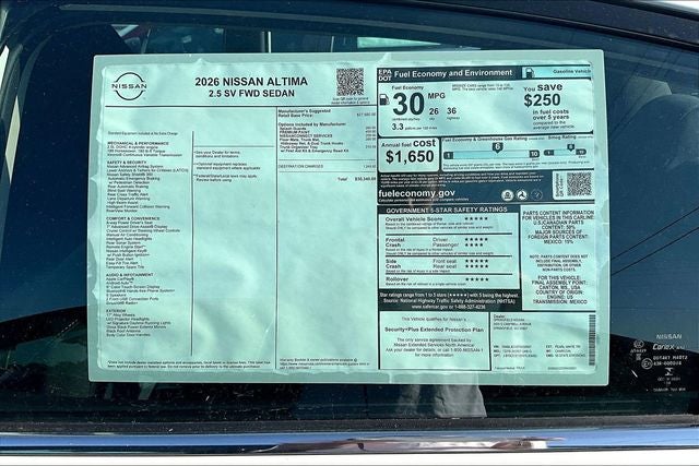 2026 Nissan Altima 2.5 SV