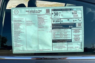 2026 Nissan Altima 2.5 SV