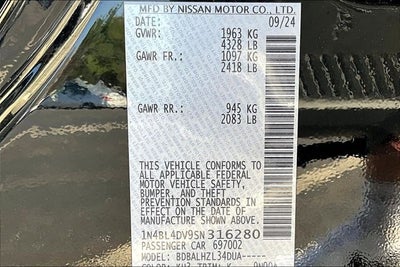 2025 Nissan Altima 2.5 SV