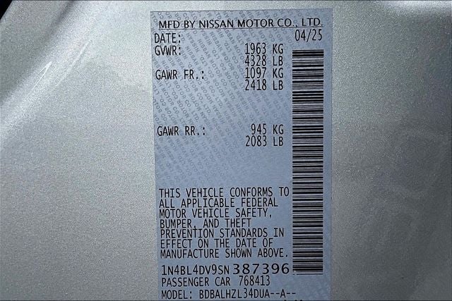 2025 Nissan Altima 2.5 SV