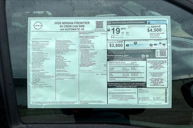 2026 Nissan Frontier SV