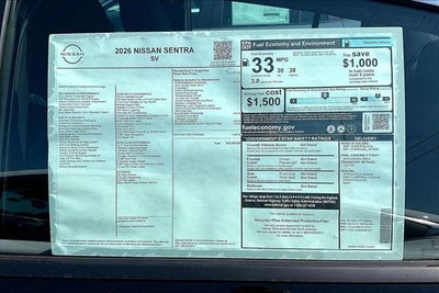 2026 Nissan Sentra SV