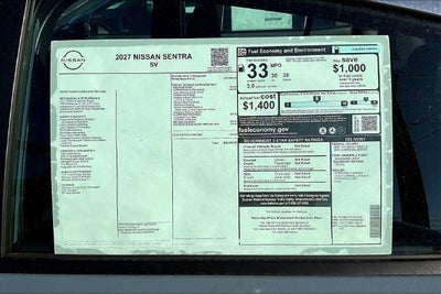 2027 Nissan Sentra SV