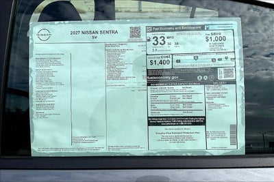 2027 Nissan Sentra SV