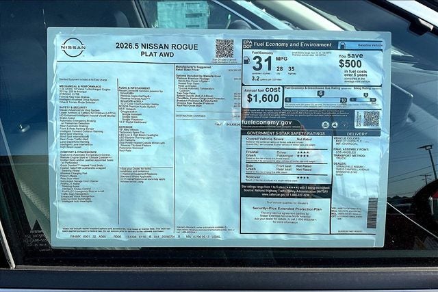 2026 Nissan Rogue Platinum